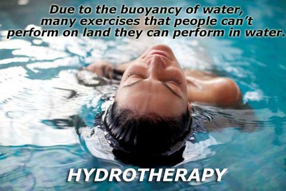 An image of a girl in water enjoying hydrotherapy benefits.