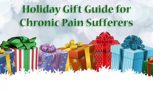 An image of a bunch of colorful gifts sitting in the snow to talk about gifts for sick people (chronic pain sufferers)