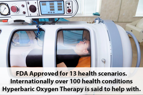 An image of a person in an hyperbaric chamber to discuss hyperbaric chamber benefits for people with chronic illnesses.