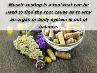 An image of some plants and herbal supplements to talk about the use of Muscle Testing to help with chronic pain conditions.