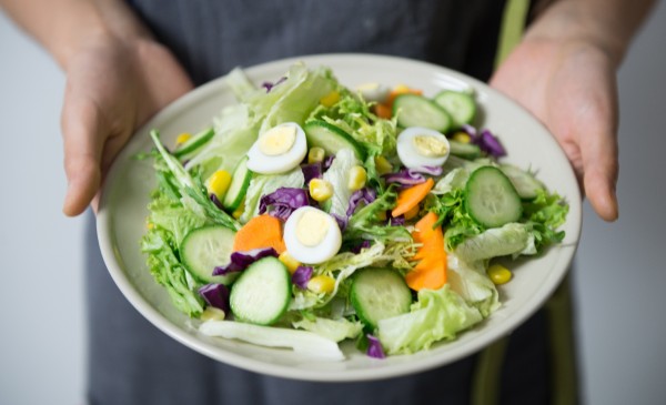 A healthy salad to talk about how diet is important for injury recovery.