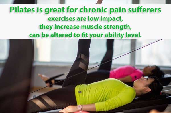 An image of a person using a pilates machine to discuss the benefits of pilates for chronic pain.